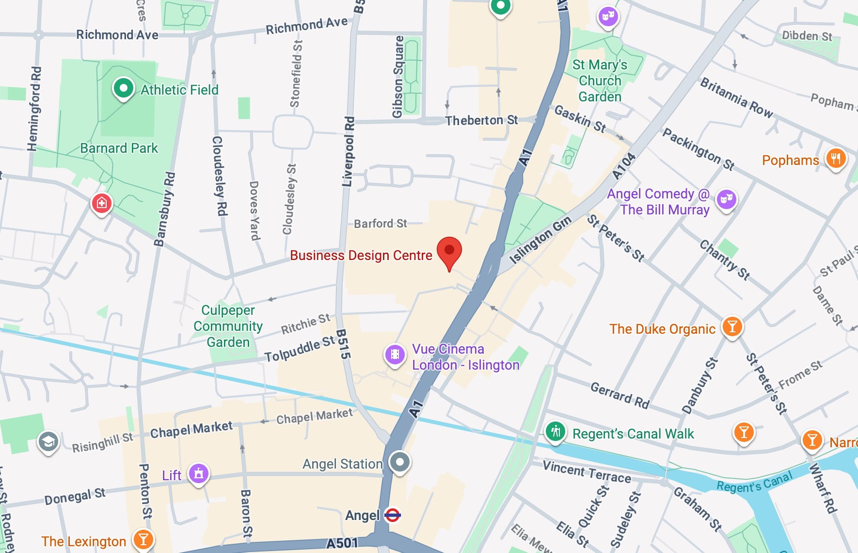 business design centre google maps 2025 08 13 at 2.18.17 pm